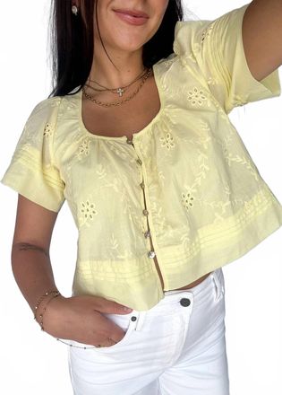 Olivaceous The Elaine Top In Butter