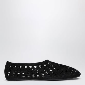 Alaia Black suede Vienne perforated slippers