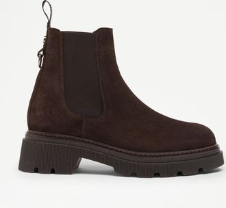 Russell & Bromley MYSTIC Womens Dark Brown Suede Chelsea Ankle Boot