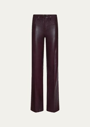 L'agence Clayton Coated Wide-Leg Jeans