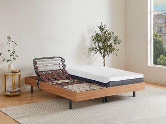 Vente-Unique Set da relax doghe e sospensioni memory foam DIONYSOS di DREAMEA - motori OKIN - quercia - 2 x 90 x 200 cm