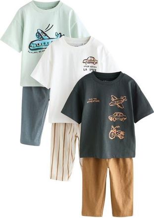 Next Kids 6-Pack Transport Assorted T-Shirts & Joggers Set in Blue at Nordstrom, Size 12-18M