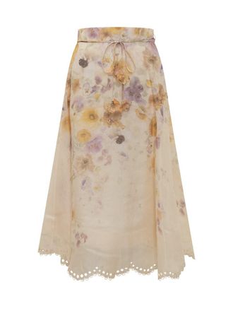 Zimmermann Zimmermann Silk Skirt With Print