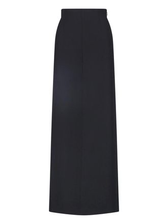 Maison Margiela Black Virgin Wool Split Maxi Skirt