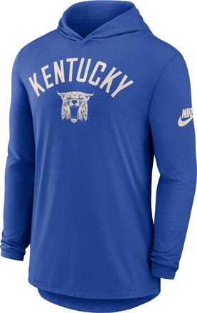 Nike Kentucky Legacy Arch Nike Mens Dri-FIT College Long-Sleeve Hooded T-Shirt in Blue | 01NB4EVUKV-3HJ