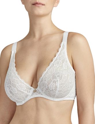 Aubade Womens Rosessence Comfort Triangle Plunge Bra Opale - White Polyamide - Size 30F