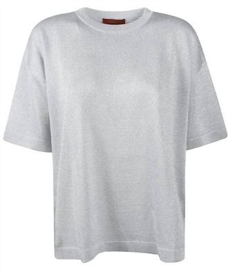 Missoni Womens Crewneck Sweater In Silver