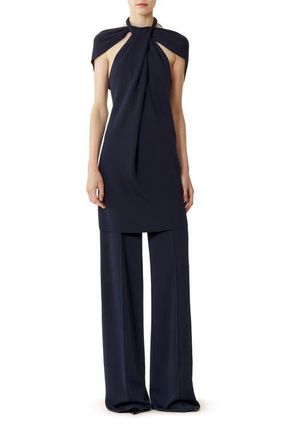 Lanvin Viscose Wide-Leg Pants in Navy Blue at Nordstrom, Size X-Small