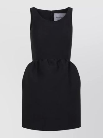 Balenciaga silk wool sleeveless mini dress