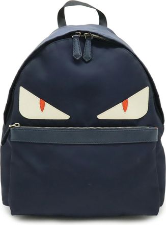 Fendi Navy Nylon Leather Backpack (Pre-Owned)
