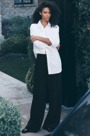 Alo | High-Waist Dreamscape Trouser (Regular) in Black, Size: Medium