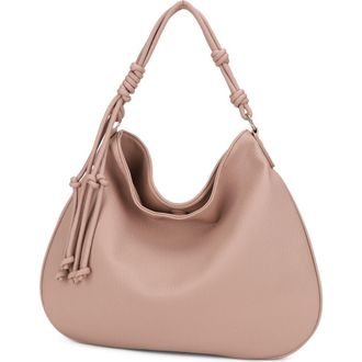 Mali + Lili Yasmin Vegan Leather Hobo Shoulder Bag in Sand at Nordstrom