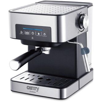 Camry Cr 4410 Cafetera Espresso Autom&aacute;tica 15 Bares 1,6l, Brazo Doble Salida, Espumador Leche, Calienta Tazas 1000w Negro/plata