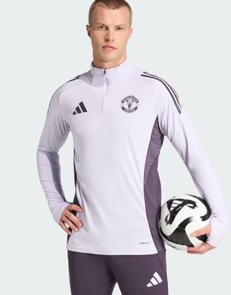 adidas Manchester United Tiro 25 Competition - Top da allenamento viola tinto/nero aurora