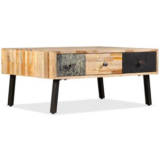 vidaXL Vidaxl - Mesa De Centro De Teca Maciza Reciclada 90x65x40 Cm