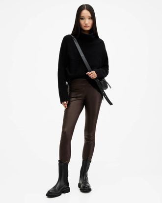 AllSaints Cora High-Rise Leather Leggings