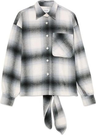 Amish Geruite Weefsel Schort Shirt Jas - Dames - Overhemden - Veelkleurig - S - Katoen - Overhemden