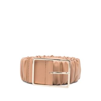 AGL Mabel Ruched Mealter Riem - unisex - Riemen - Beige - L - Accessoires
