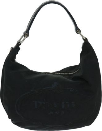 Prada Tessuto Black Synthetic Shoulder Bag (Pre-Owned)