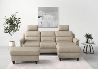 Sit&more Ecksofa »Farö L-Form« inklusive Federkern, wahlweise mit Bettfunktion und Bettkasten