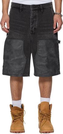 Ksubi Maxx Operator Torqued Denim Shorts in Black at Nordstrom, Size 32