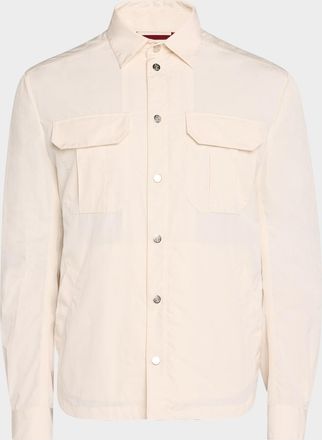 Brunello Cucinelli Mens Full-Zip Shirt Jacket