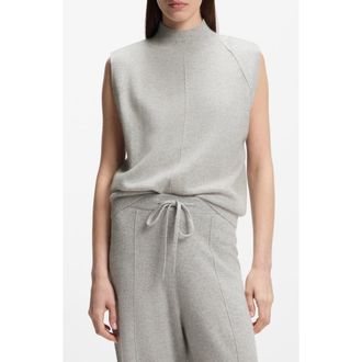 BOSS Futrani Cashmere Mock Neck Sleeveless Sweater in Pebble Melange at Nordstrom, Size Xx-Large
