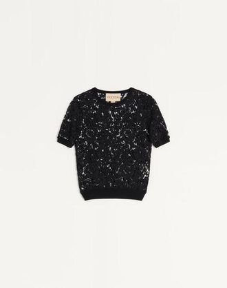 Valentino Cotton and Lace top Wo