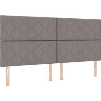 vidaXL Cabecero De Tela Geometric Con Cabecera Taup&eacute; 200 Cm Tela Vidaxl