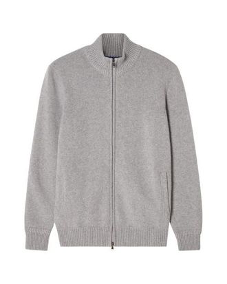 Robert Talbott Graham Cashmere Blend Full Zip Sweater in Light Gray at Nordstrom, Size Xxx-Large