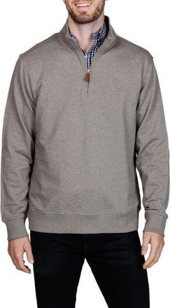 Tailorbyrd Cotton French Terry Quarter Zip Pullover in Mushroom at Nordstrom Rack, Size Xx-Large