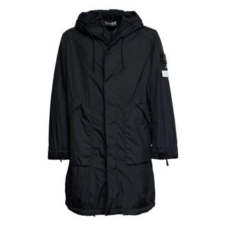 Stone Island Jassen, Heren, Zwart, S, Crinkle Parka