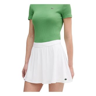 Lacoste Rokken, Dames, Wit, L, Polyester, Ultra Dry Stretch Piqu&eacute; Rok