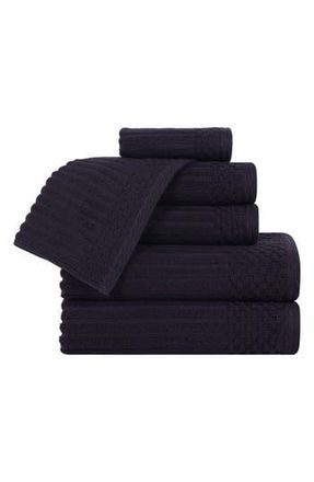 Superior Soho 6-Piece Textured Cotton Bath Towel Set in Black at Nordstrom Rack, Size 6 Piece Set