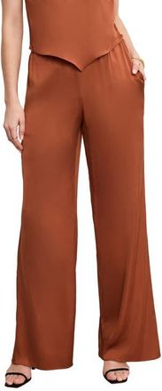 Good American Satin Pull-On Pants in Copper004 at Nordstrom, Size X-Large