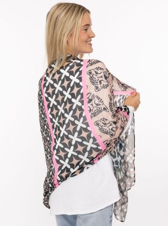 Zwillingsherz Schal ZWILLINGSHERZ Viskose Mix Leo Mix, Damen, mittelbeige, Obermaterial: 80% Polyester, 20% Viskose, Modet&uuml;cher Schal, mit modernem Leomuster und Sc