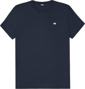 Dalix Womens Lil Butterfly Lightweight Jersey Tee in Navy Blue at Nordstrom, Size X-Large