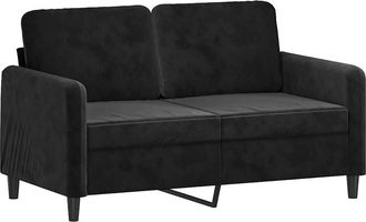 vidaXL Sof&aacute; De 2 Plazas Terciopelo Negro 120 Cm Vidaxl