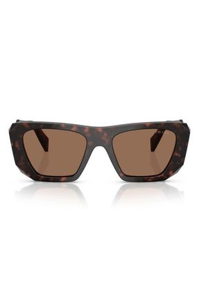 Prada 53mm Square Sunglasses in Root Tortoise /Dark Brown at Nordstrom