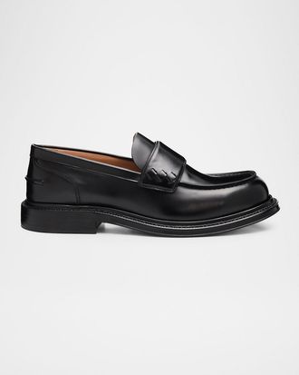 Bottega Veneta Mens Haddock Leather Penny Loafers