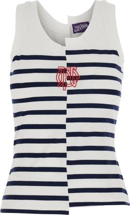 Jean Paul Gaultier Asymmetrische Top - Dames - Tops zonder mouwen - Veelkleurig - M - Katoen - Tops