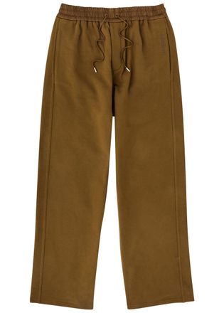 Saint Laurent Logo-embroidered Cotton Sweatpants - Brown - XL