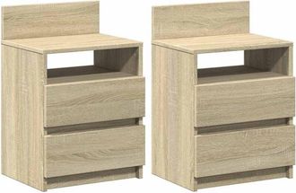 vidaXL Vidaxl - Bedside Cabinets 2 pcs with 2 Drawers Sonoma Oak 40x33x60 cm