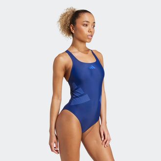 adidas Badeanzug ADIDAS PERFORMANCE BB CBCK SUIT, Damen, Gr. 44, N-Gr, blau (dunkelblau, semi lucid blau), Obermaterial: 78% Polyamid, 22% Elasthan, Badeanz&uuml;