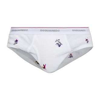 Dsquared2 Ondergoed, Heren, Wit, M, Katoen, Katoenen slip met kleurrijke borduursels