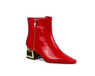 Ninety Union Metallic Square Heel Bootie in Red at Nordstrom, Size 13