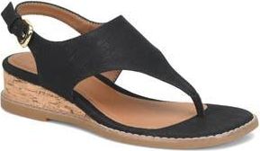 S&ouml;fft Macrae Slingback Wedge Sandal in Black at Nordstrom Rack, Size 7.5