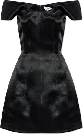 Alexander McQueen Korte satijnen jurk - Dames - Feestkleedjes - Zwart - S - Satijn - Kleedjes