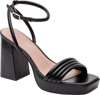 Linea Paolo Eve Ankle Strap Platform Sandal in Black at Nordstrom, Size 7.5