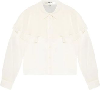 Frame Denim ruffled long-sleeve shirt - Beige